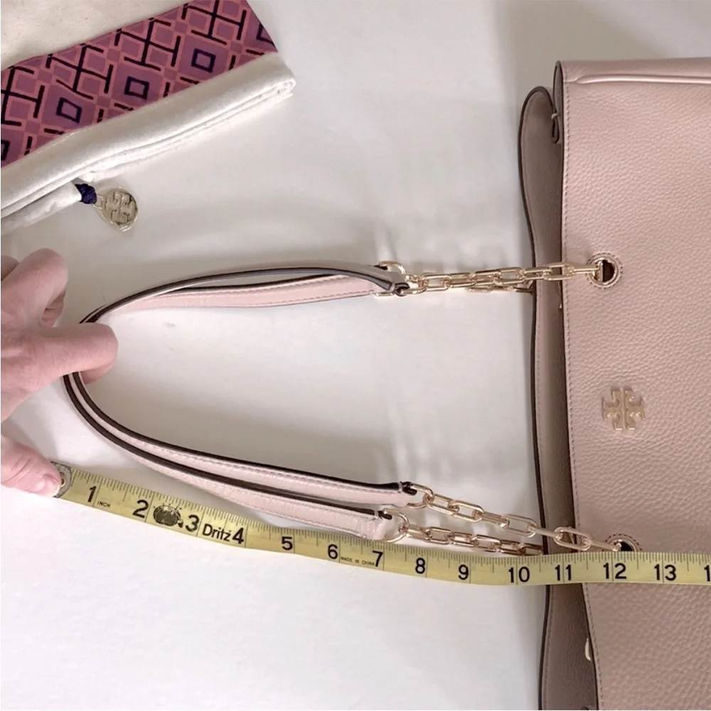 Tory Burch Marsden Pebbled Leather Tote in Light Oak - Picture 13 of 14